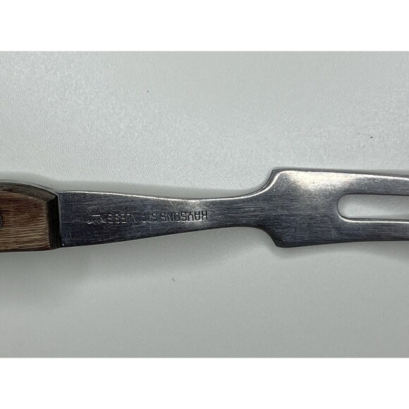 Haysons Stainless Vintage MCM Carving Fork Wooden Handle - Picture 2 of 4